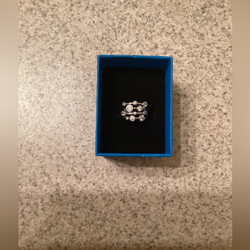 Sterling Silver Ring With Diamond Simulates. - image 1